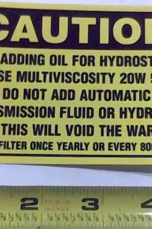 091-3015-00 Caution Decal - Hydraulic Tank Super Sale