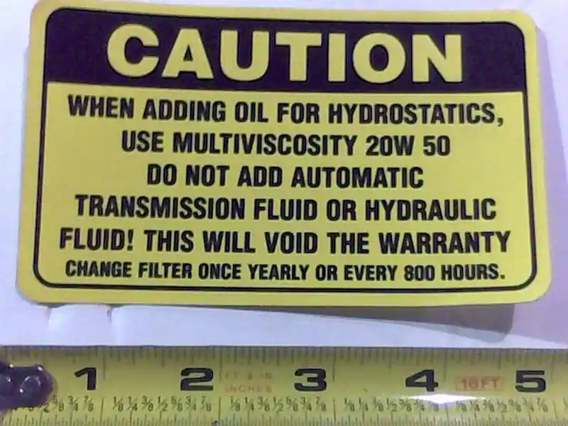 091-3015-00 Caution Decal - Hydraulic Tank Super Sale