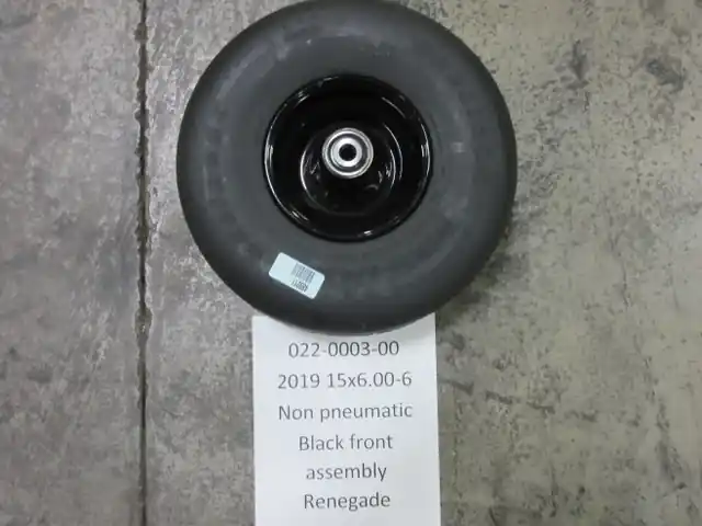 No Flat Tire 15x6-6 black front assem #022-0003-00 Cheap