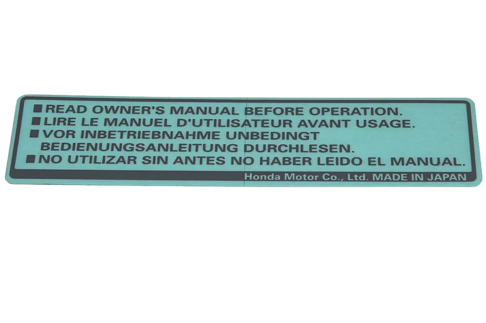 HO-87522ZH9010 - 87522-ZH9-010 LABEL, CAUTION (Honda Code 7005820) Honda Engine Parts (HO-87522ZH9010) In Demand