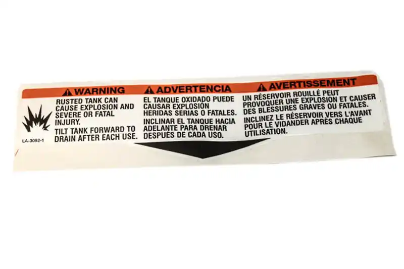 Reduced Price LA-3092-1 - LABEL WARNING DRAIN Devilbiss Air Products Air Accessories, Devilbiss (LA-3092-1)