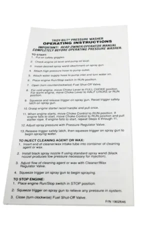 GEN-92971GS - 92971GS TAG, HANG, INSTRCTN, TRY Generac Portables Engine Parts (GEN-92971GS) Time-Limited