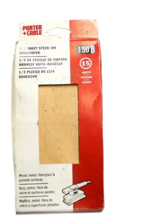 PC-53017 - 1/3 Sheet, Adhesive-Backed Sanding Sheets - 150 Grit (15-Pack) Porter Cable Tool, Porter-Cable (PC-53017) Final Sale