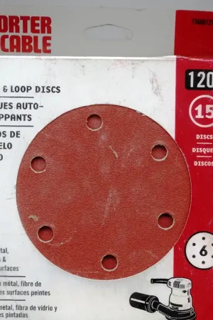 Brand New PC-736601215 - Sanding Disc, 6" Hook and Loop, 120 Grit, 15 Pack, 6 Hole Pattern Porter-Cable Tool, Porter-Cable (PC-736601215)
