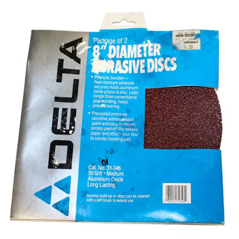 Trusted Brand DELTA-31346 - 8" 50 Grit Abrasive Discs, 2/pkg. Delta (DELTA-31346)