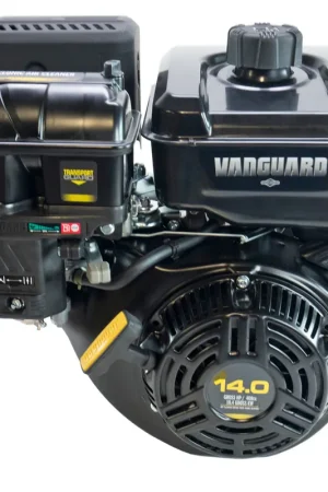 Same Day Shipping 25V337-0012 - 14hp Briggs & Stratton Vanguard 400 Series Engine, Horizontal 1"x3-21/32" Shaft, Recoil + Electric Start, 20 Amp Alternator, Dual Ball Bearings, Cyclonic Air Filter, Flush mount muffler (25V337-0012)