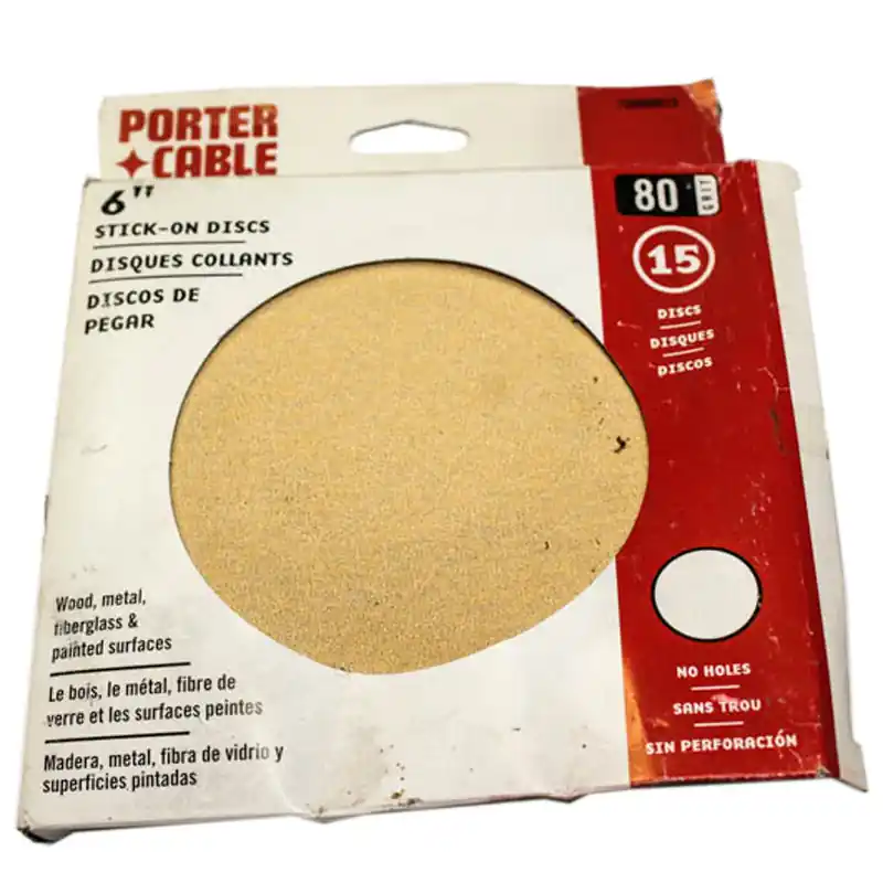 PC-726000815 - 6-Inch 80 Grit No-Hole Adhesive-Backed Sanding Discs (15-Pack) Porter Cable, Porter-Cable (PC-726000815) Mega Sale