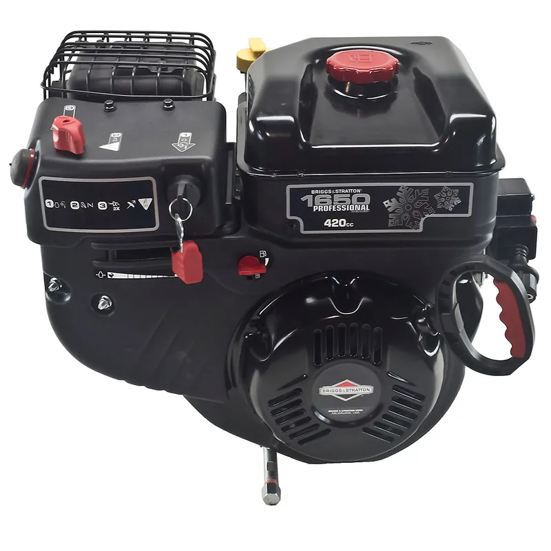 25D137-0116 - 16.50 ft-lbs Gross Torque, Briggs & Stratton 1650 Series Snow Engine Horizontal 3/4"x2-1/2" Shaft, 5.25" Shaft height, Recoil Start, 9 Amp Alt, Dual Ball Bearings (25D137-0116) Trusted Brand