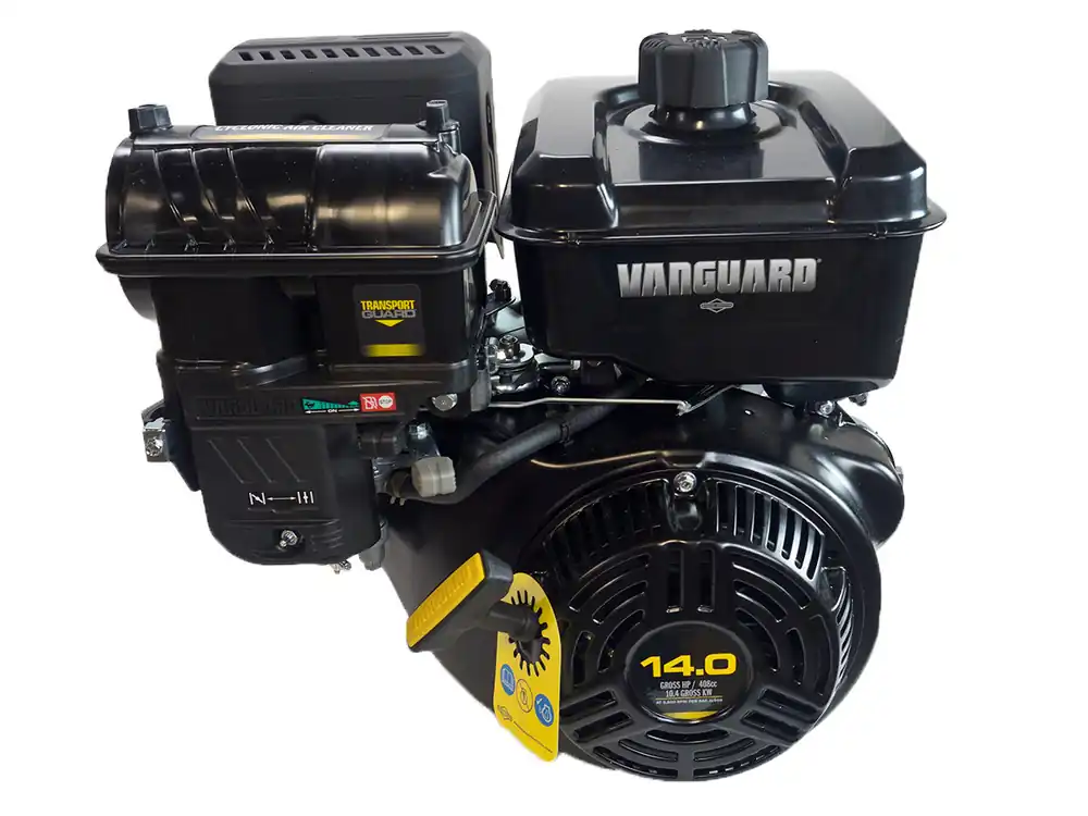 25V332-1X3 - 14hp Briggs & Stratton Vanguard 400 Series Engine, Horizontal 1"x 2-29/32" Shaft, Recoil Start, Dual Ball Bearings, Cyclonic Air Filter *flush mount muffler* (25V332-1X3) Latest