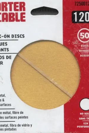 PC-725001250 - Sanding Disc, 5" Stick-On, 120 Grit, 50 Pack, No Holes Porter-Cable Tool, Porter-Cable (PC-725001250) Special Discount