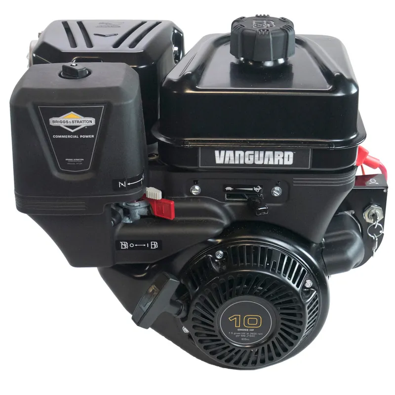 Authentic 19L237-0013 - 10hp Horizontal 1"x3-21/32" Keyed Shaft, Vanguard, OHV, Recoil Electric Start, Starter Switch, LOS, Briggs Stratton Engine 4 ¼" crankshaft height ***<i>Flush mount muffler</i> (19L237-0013)