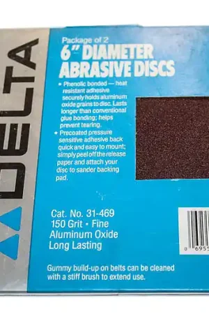 Top Rated D-31-469 - 6-Inch 150 Grit Sanding Disc (2-Pack) Delta (D-31-469)
