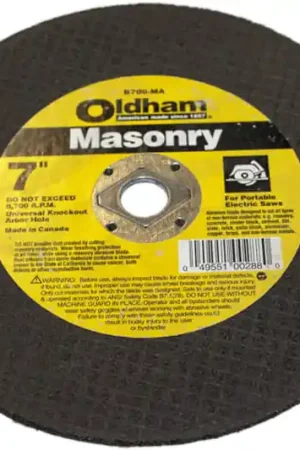 B700-MA - Concrete Cut Wheel 7" x 1/8" Oldham Masonary (B700-MA) Order Now
