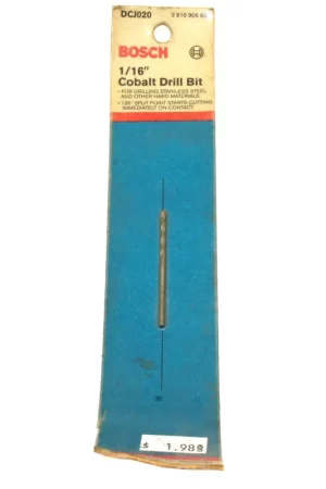 BOS-DCJ020 - Drill bit cobalt/steel 1/16" Bosch Tool, Bosch (BOS-DCJ020) Fast Shipping
