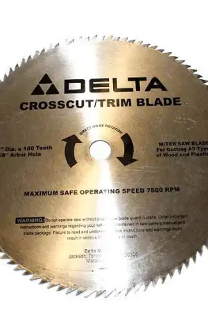 DELTA-899838 - Delta-899838 crosscut/trim blade. 8 1/4" diameter x 100 teeth, 5/8" arbor hole (DELTA-899838) Best Choice