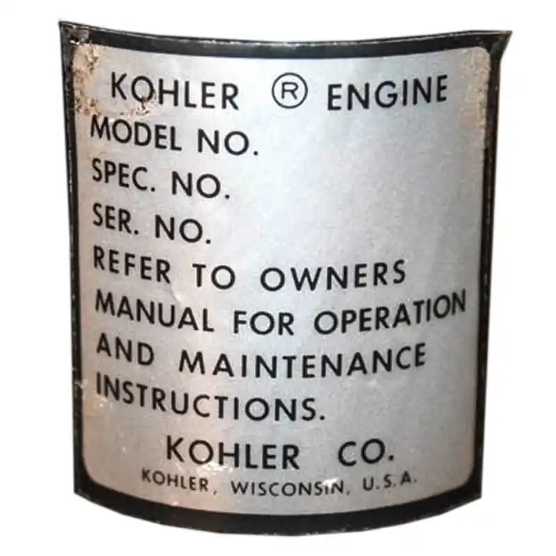 Same Day Shipping KO-4103702 - 4103702 Nameplate USE 41 037 10 Kohler Engine Parts (KO-4103702)