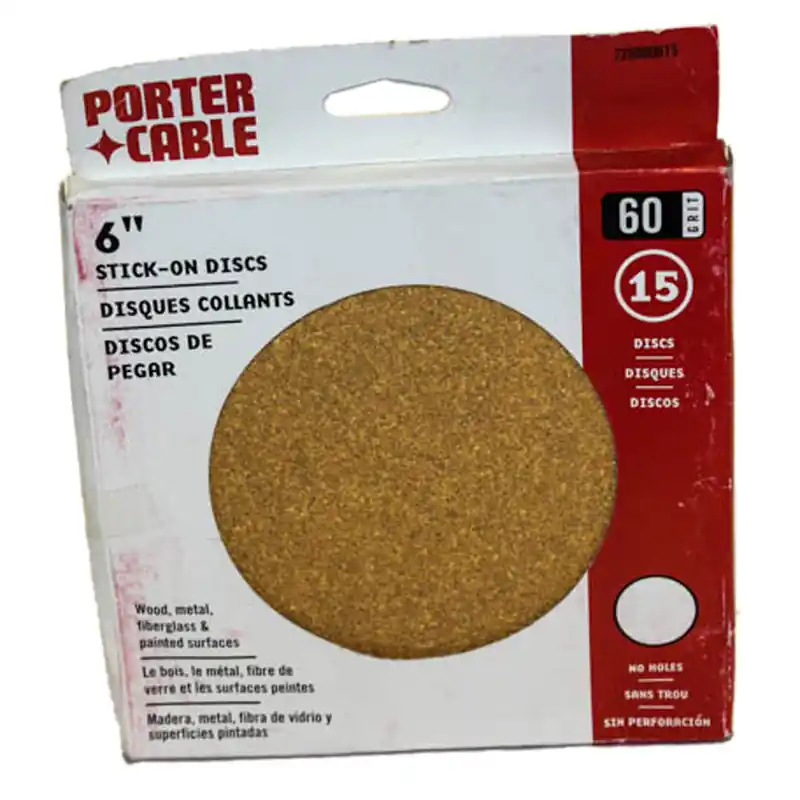 Flash Sale PC-726600615 - porter cable 726600615 ADHESIVE BACK SANDING DISCS, 60 GRIT, 15 PACK, Porter-Cable (PC-726600615)