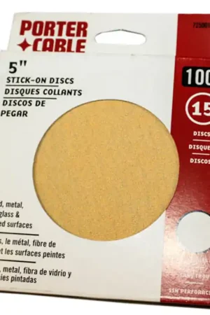 PC-725001015 - PORTER CABLE 5'' STICK ON DISC 100 GRIT 15 PACK. (PC-725001015) Time-Limited