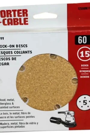 New Release PC-725500615 - PORTER CABLE 725500615 5" STICK-ON DISCS, 60 GRIT, 15 PACK, Porter-Cable (PC-725500615)